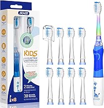 Seago Electric Toothbrush for Kids Ages 3-12+, Electric Toothbrush with Color Light, Smart Timer, 8 Soft Heads, Waterproof Toothbrush