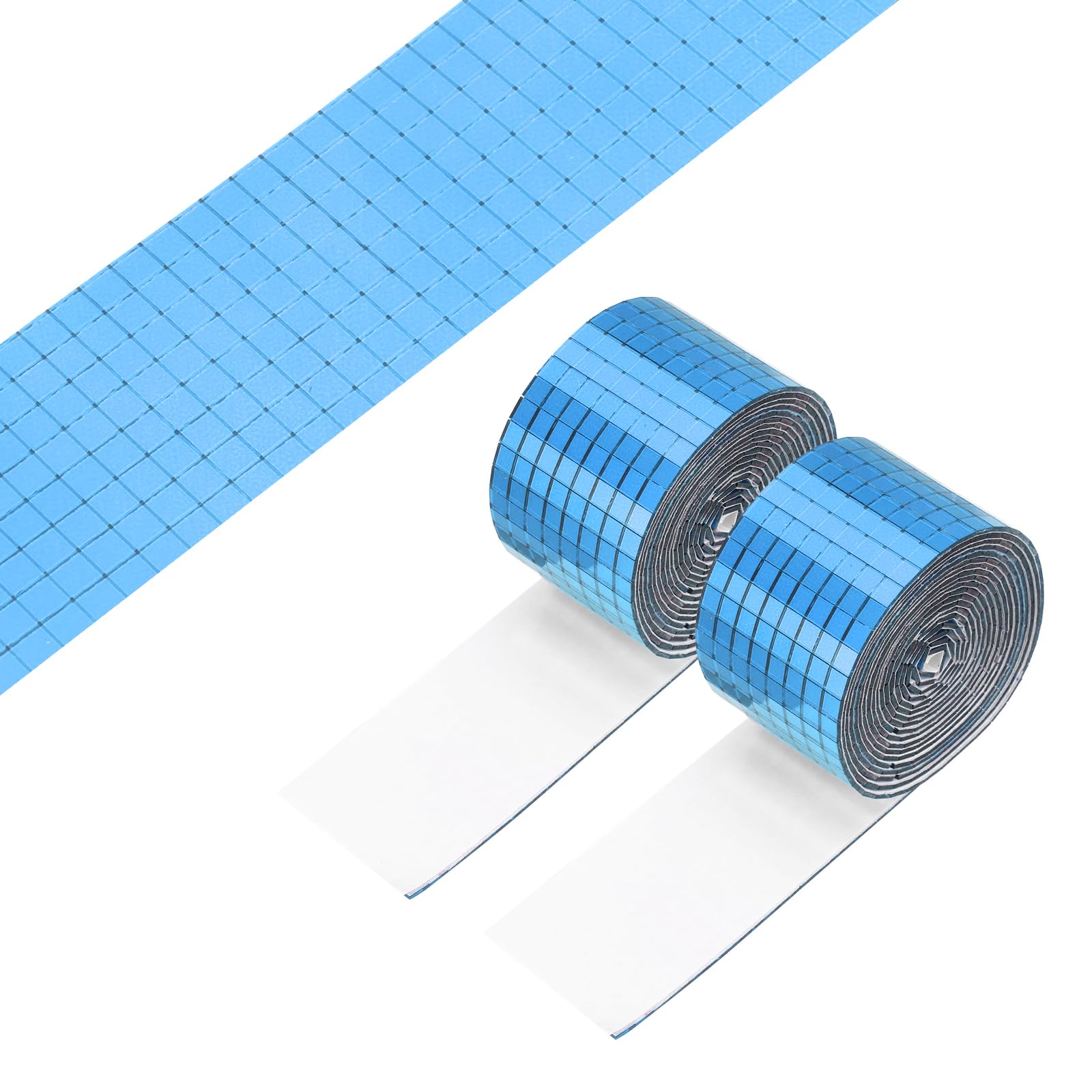 PATIKIL Self Adhesive Mirrors Mosaic Tiles 5x5mm 6400pcs Light Blue — image 1