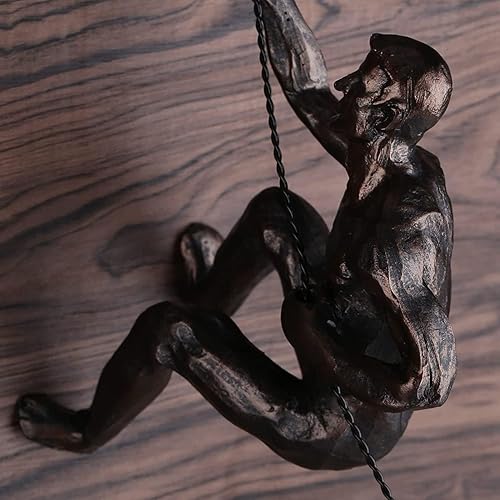 Miniatura 6 de Escultura de decoración de pared para hombres escaladores, simplicidad moderna nórdica, arte decorativo de pared, esculturas de hombre escalador,