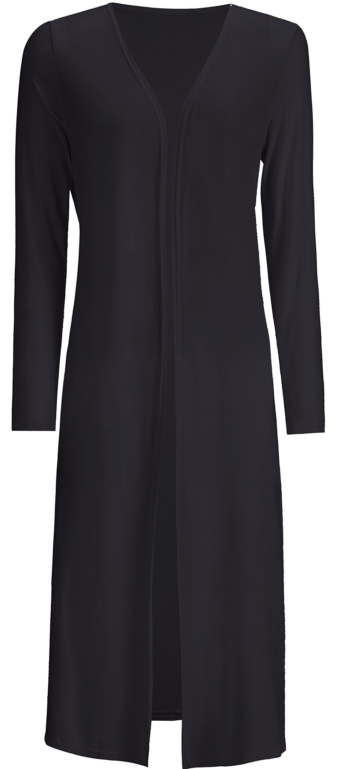 Women's Solid Sweater Essential Duster Long Cascading Open Front Lightweight Blue Cardigan