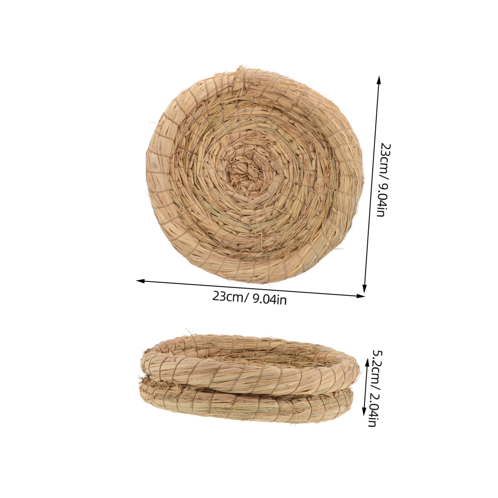 Geflochtenes Stroh Hühnernestbett 5 Stück-Pack Beige für Vögel | Natürliches Nistbett für Kaninchen, Bequemes Nest für Kleintiere, Passend für Käfige und Stall