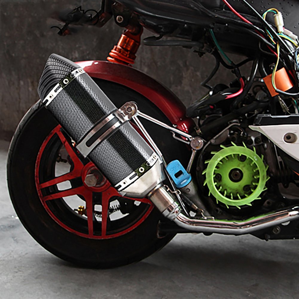 Silenciador de tubo de escape para moto, scooter, diámetro 38 – 51 mm, tubo de silenciador extraíble GP de fibra de carbono