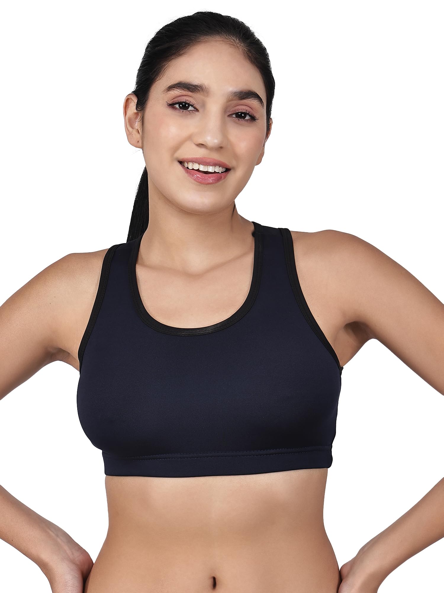 Women's and Girls' Athletic Sports Bra – Seamless Racerback Design – Non-Padded Slip-On High Impact Workout Bra – Breathable Performance Activewear for Gym, Dance, and Sports-image-23