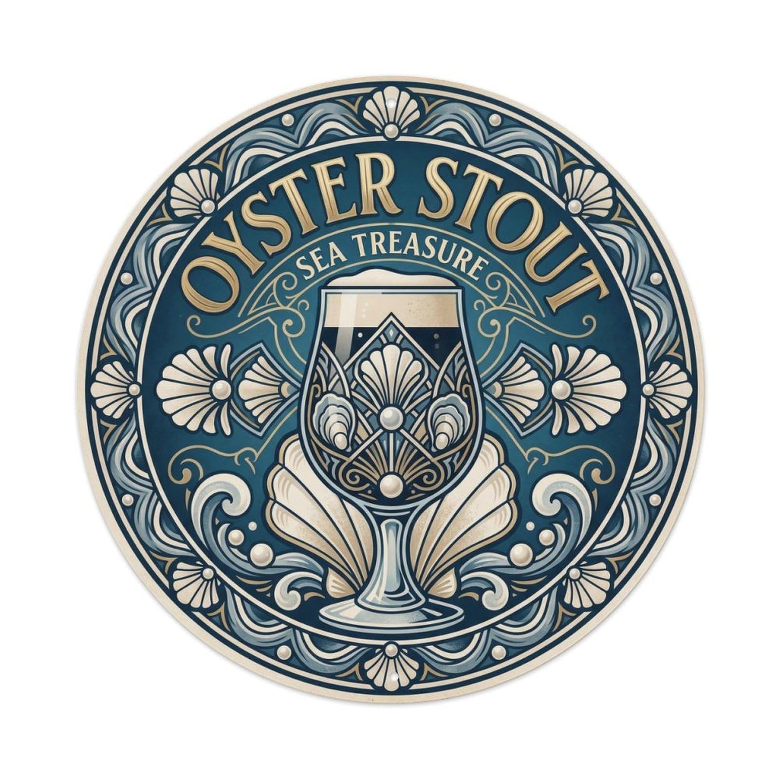 Oyster Stout Beer Tavern Culture Rustic Malt Roast Metal Tin Sign