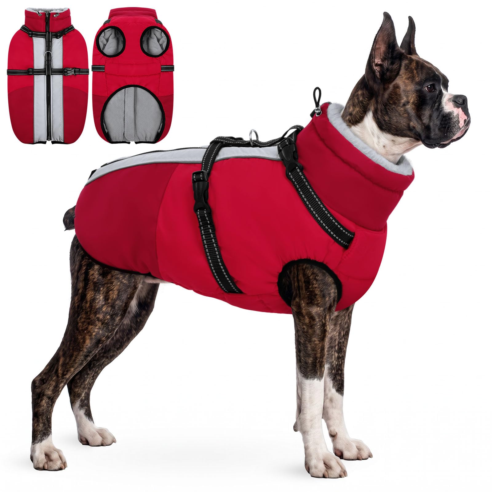 AOFITEE Dog Coat for Small Dogs Waterproof Dog Winter Jacket with Harness — image 1