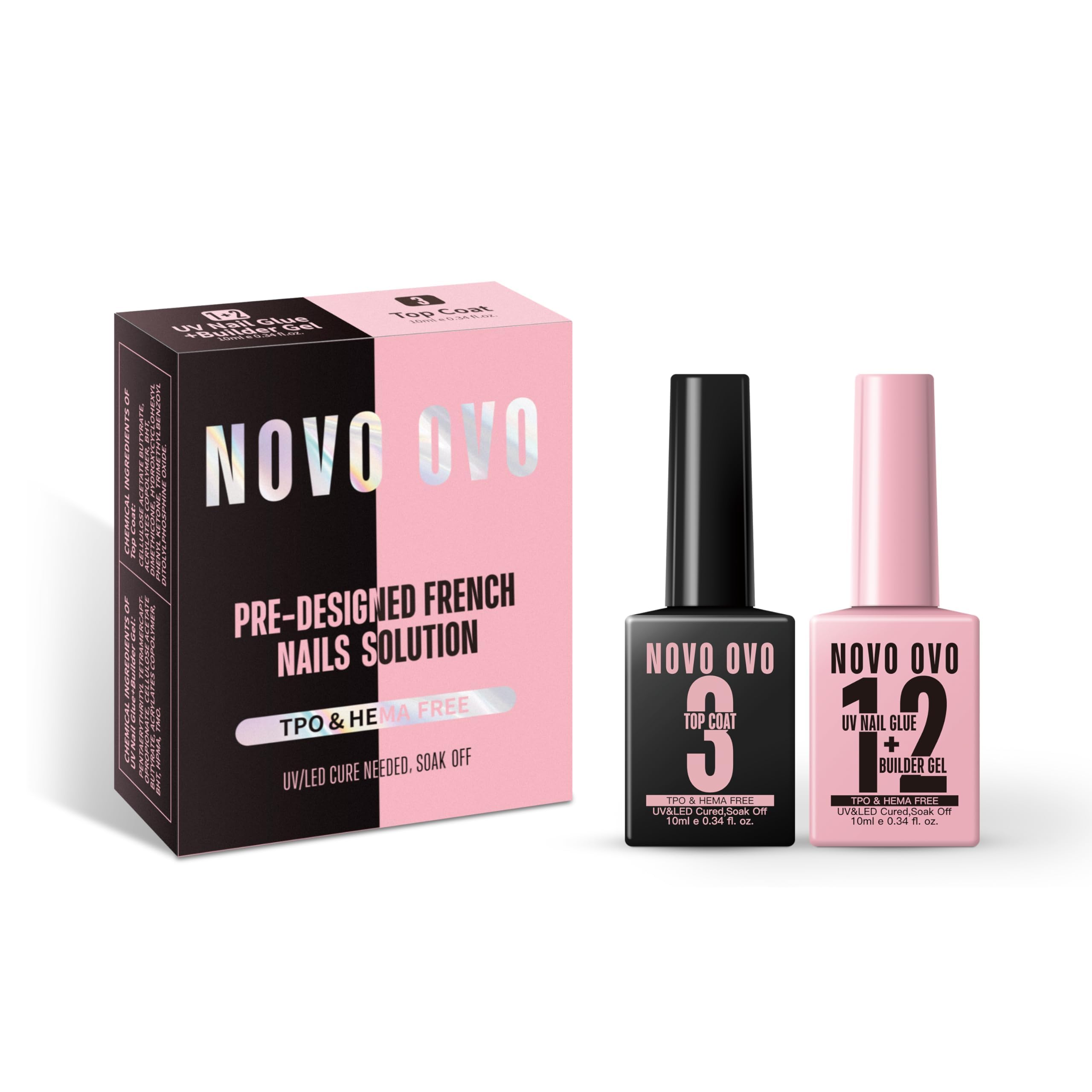 Amazon.co.jp: NOVO OVO ネイルグルー 長さ出し ジェル 2in1 【HEMA
