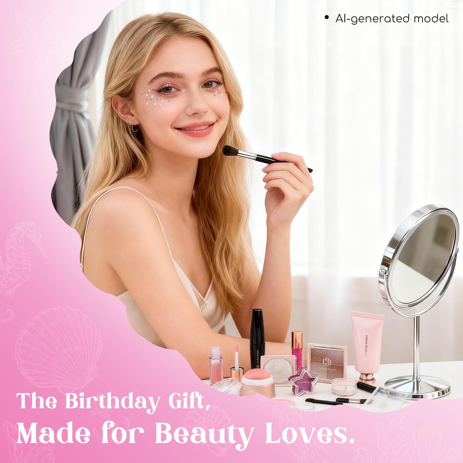 Calendario de adviento de maquillaje de Color Nymph 2025, juego de regalo de maquillaje de belleza sorpresa de 24 días, mujeres adultas y niñas adolescentes, calendario de cuenta regresiva de Navidad