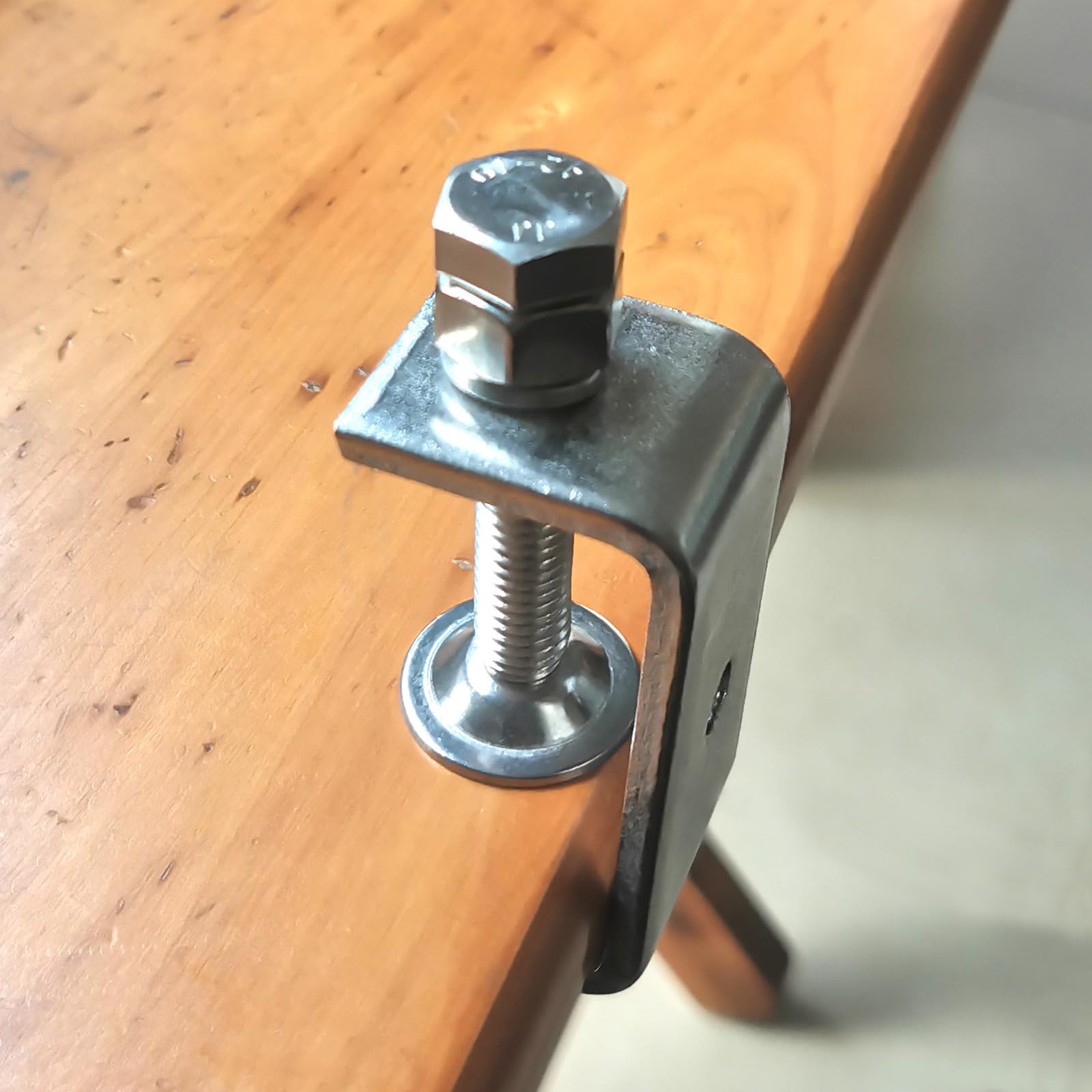 Lot de 6 serre-joints en C en acier inoxydable - Petite pince en C - Plage de serrage réglable de 20 à 50 mm - Ouvertures de mâchoire en C de 55 mm avec vis à anneau M8 M10 pour le travail du