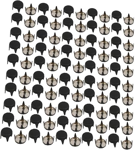 X-DREE - 100 piezas de papel de cabeza plana de 0.236in, color negro para álbumes de recortes, manualidades (100 piezas de papel plano de 0.236in,