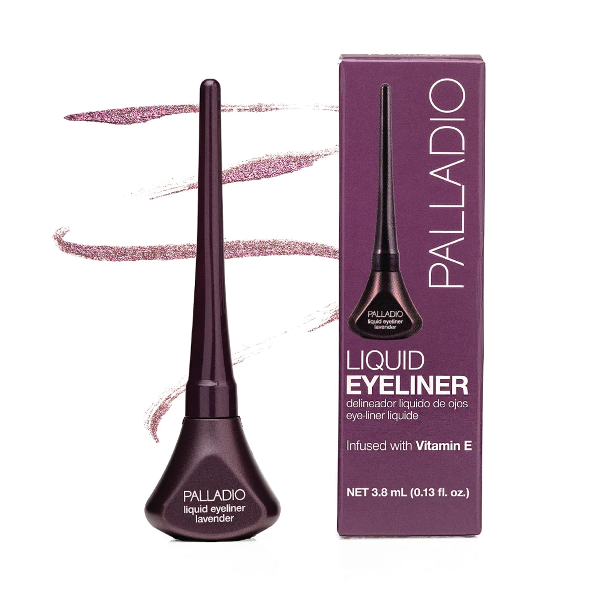 Palladio Liquid Eyeliner, Highly Pigmented and Waterproof, For Intense Eye Definition, Smear-proof Eyeliner Liquid, Includes Easy Grip Wand and Felt Tip Applicator, Lavender