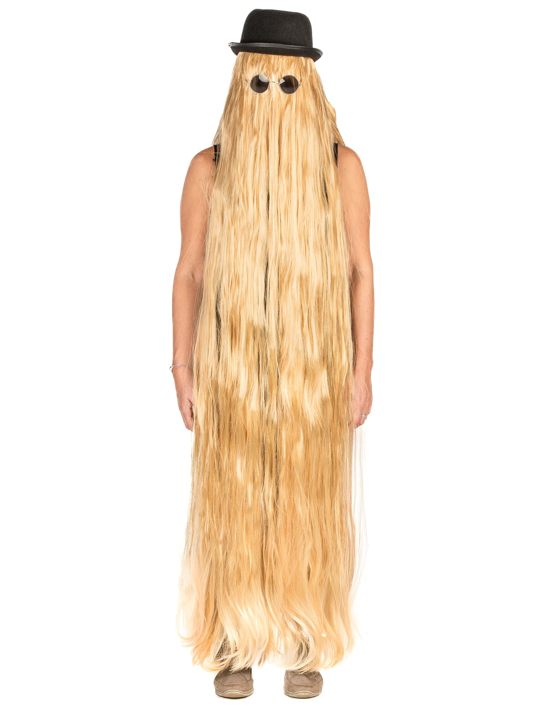 Peluca extra larga rubia adulto