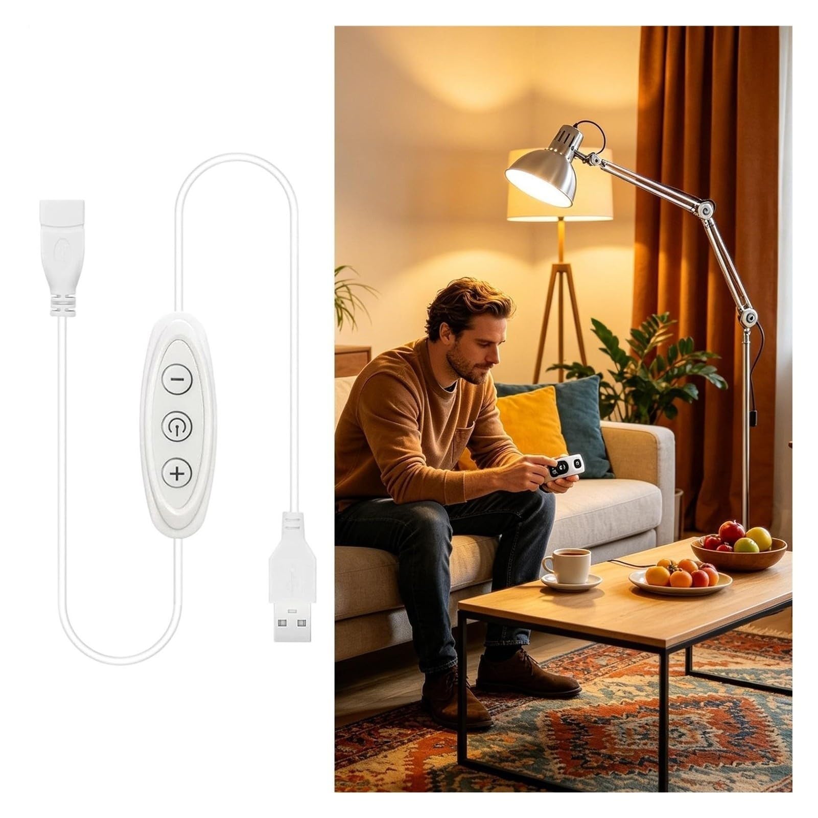 Dimmer LED a 8 livelli con 3 pulsanti, regolatore di luminosità USB per lampada al neon