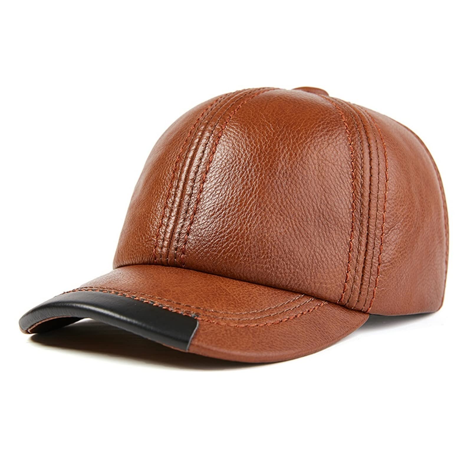Cappello Baseball In Vera Pelle - Regolabile, Stile Camionista, Unisex, Nero - 9