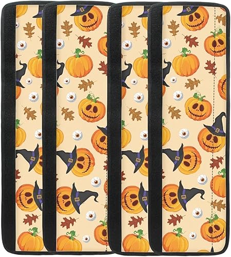 Miniatura 2 de Juego de 4 fundas de mango de calabaza de Halloween para refrigerador y horno, decoración del hogar, cubierta de manija de puerta de refrigerador,