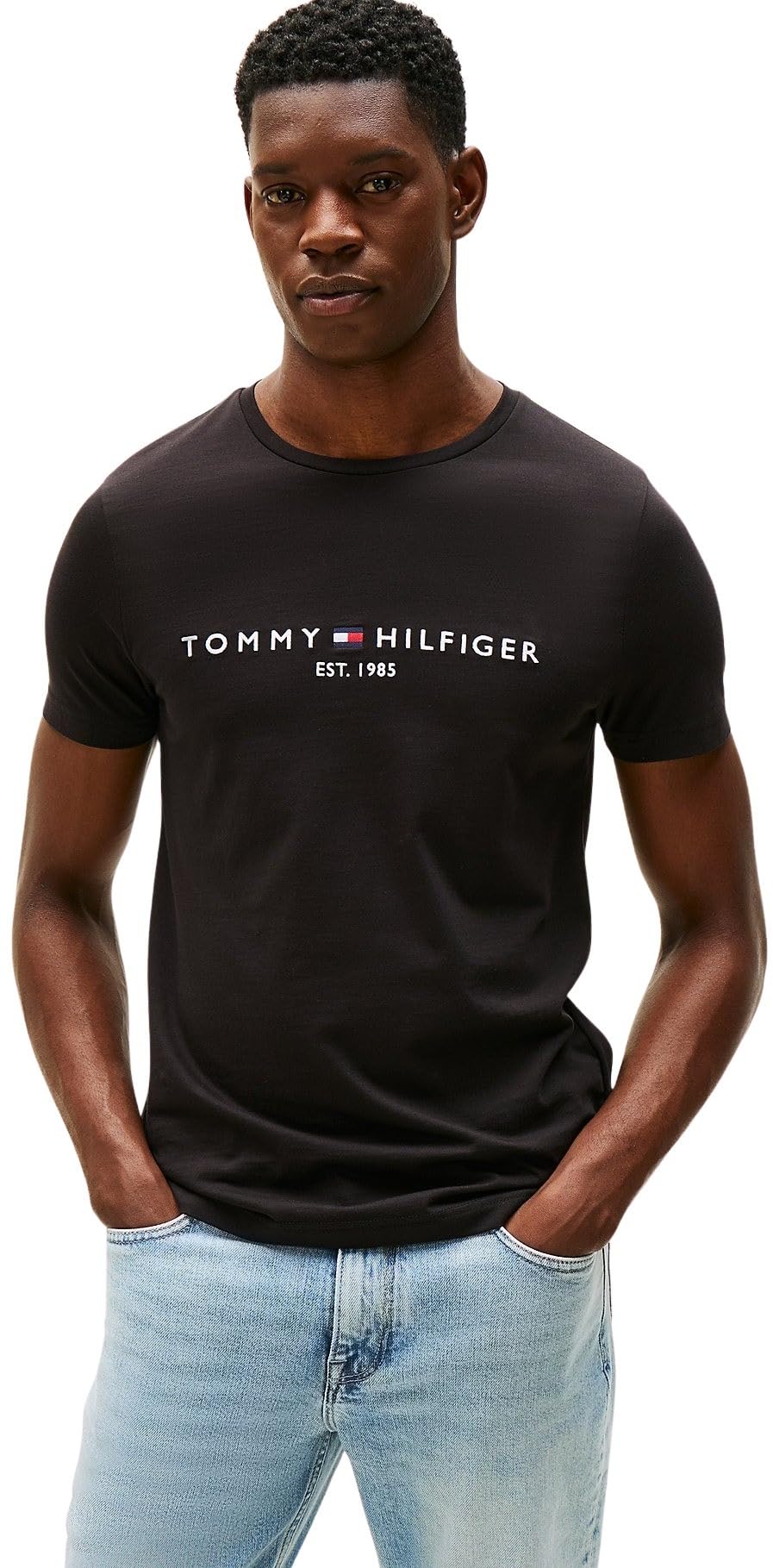 Tommy Hilfiger Men’s Short Sleeve Round Neck Core Tommy Logo T-Shirt
