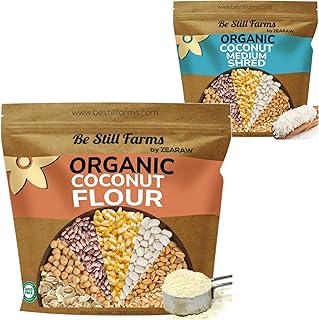 Organic Coconut Flour for Baking & Organic Unsweetened Shredded Coconut ...