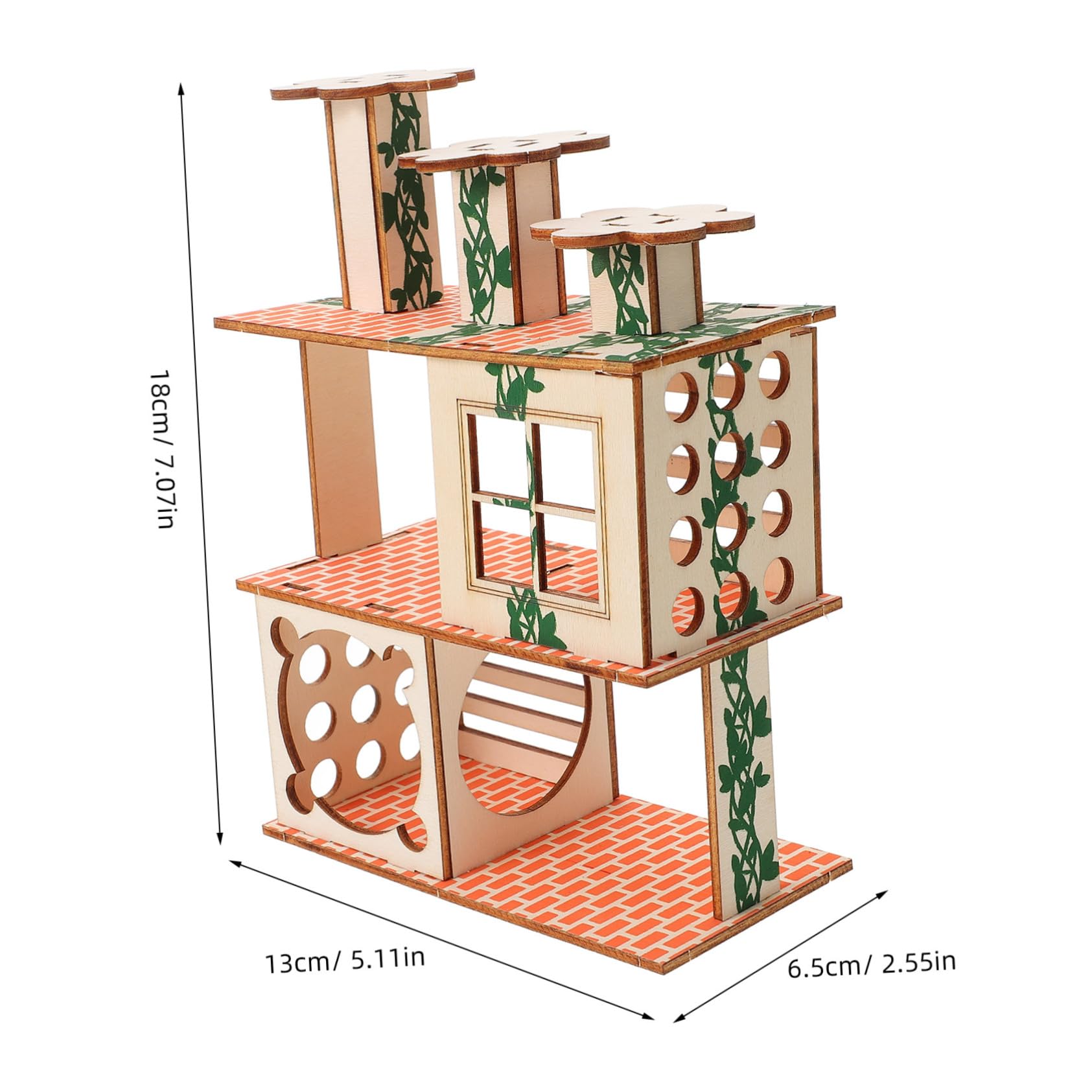 Abaodam Hamster Hideout Villa Wooden Rat House with Ramp Adorable Animal Habitat Decor for Guinea Pigs and Dwarf Hamsters Fun and Safe Resting Space