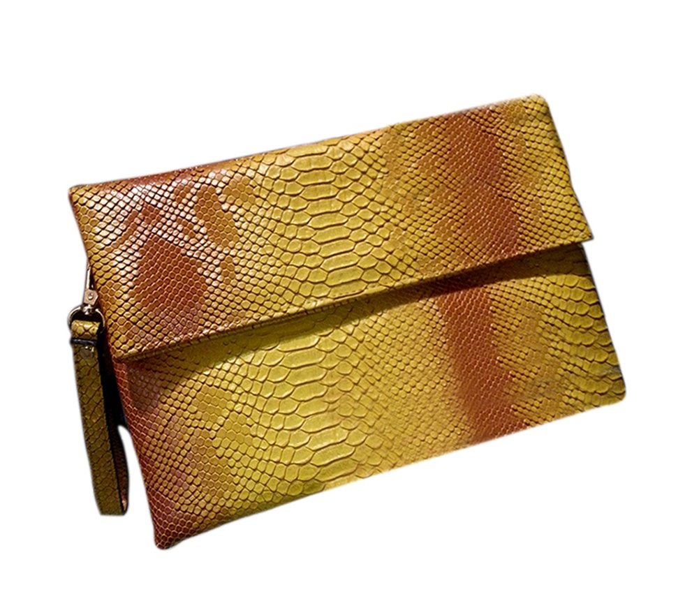 Yair YangtzeFashion Snakeskin Envelop Clutch Purse Retro Oversized Handbags for Women