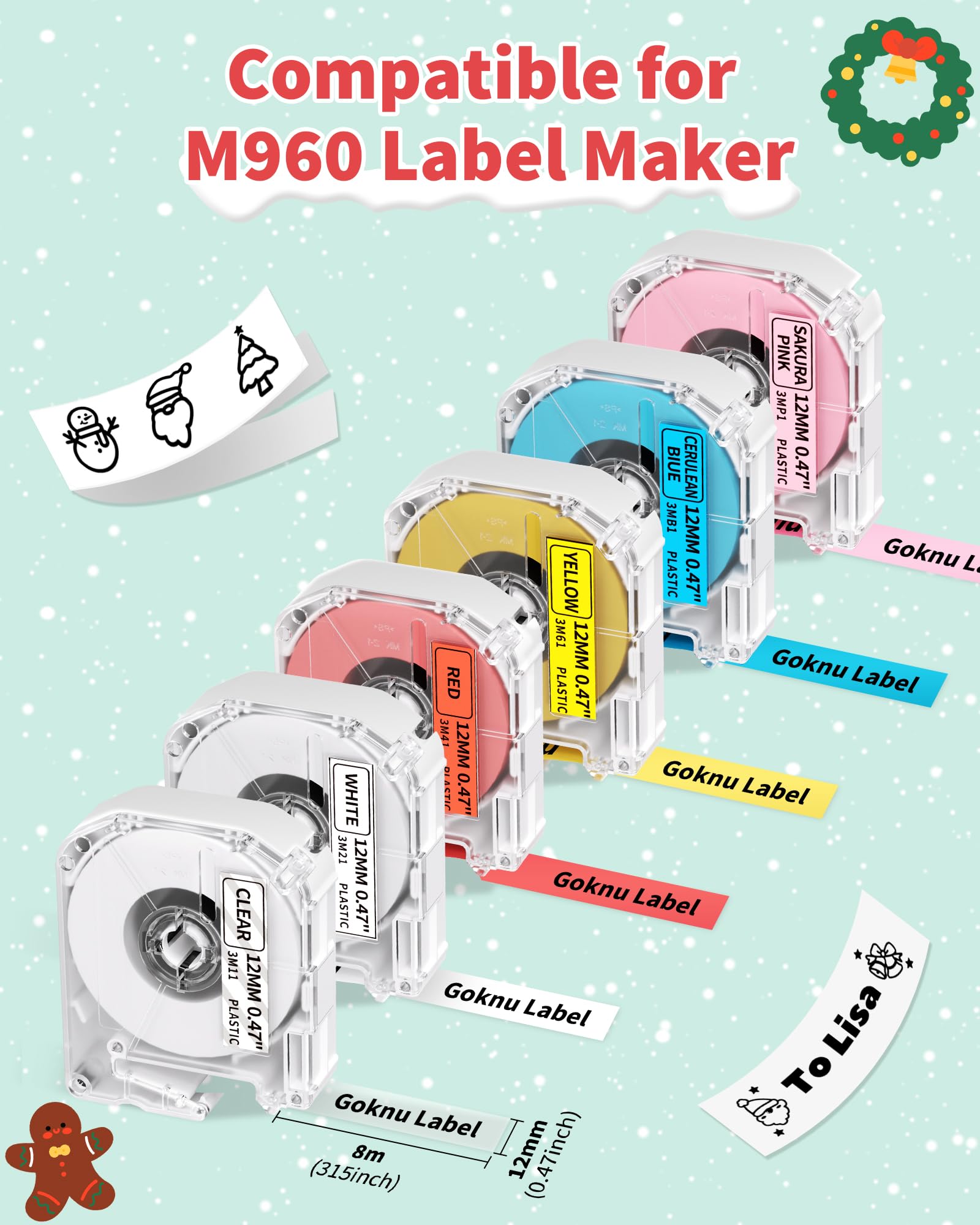 Nastro Brother Compatibile 12mm X 8m - Nero Su Bianco, Per Etichettatrici PT Serie, Confezione Da 3 - Foto 9