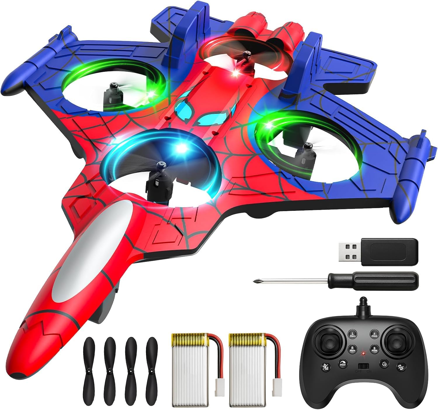 GraceDuck Avión RC para Niños de 8 Años en Adelante, Mini Drone para Niños, Avión de Combate Teledirigido, 360° Flip, Acrobacias, Juguete de Exterior, Regalo para Niños