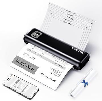 Rongta Portable Printer Wireless for Travel, F82 Inkless Bluetooth Thermal Printers, Compatible with iOS, Android, Laptop, Support 8.5"x11" US Letter&A4 for Office, Home, Car Black