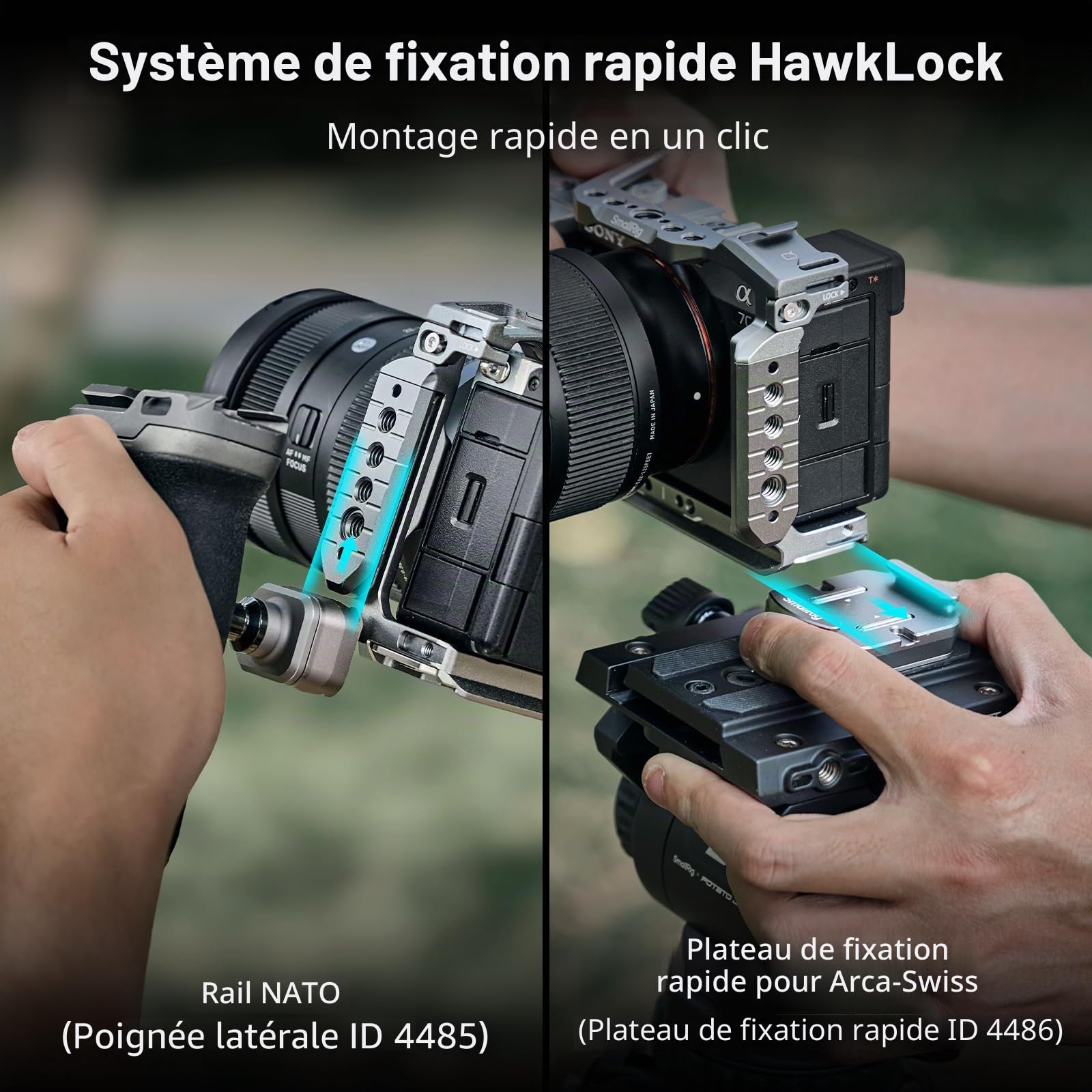 SMALLRIG HawkLock Kit Cage à dégagement Rapide avec poignée en Silicone pou | Provenance France. Emballage securisé. Livré avec Facture dont TVA.