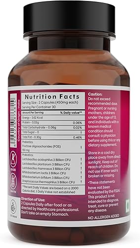 Miniatura 7 de Pre y probióticos - 6 cepas, 18 mil millones de UFC, refuerzo de la salud intestinal y la inmunidad, apoyo antioxidante, cápsulas vegetales fáciles