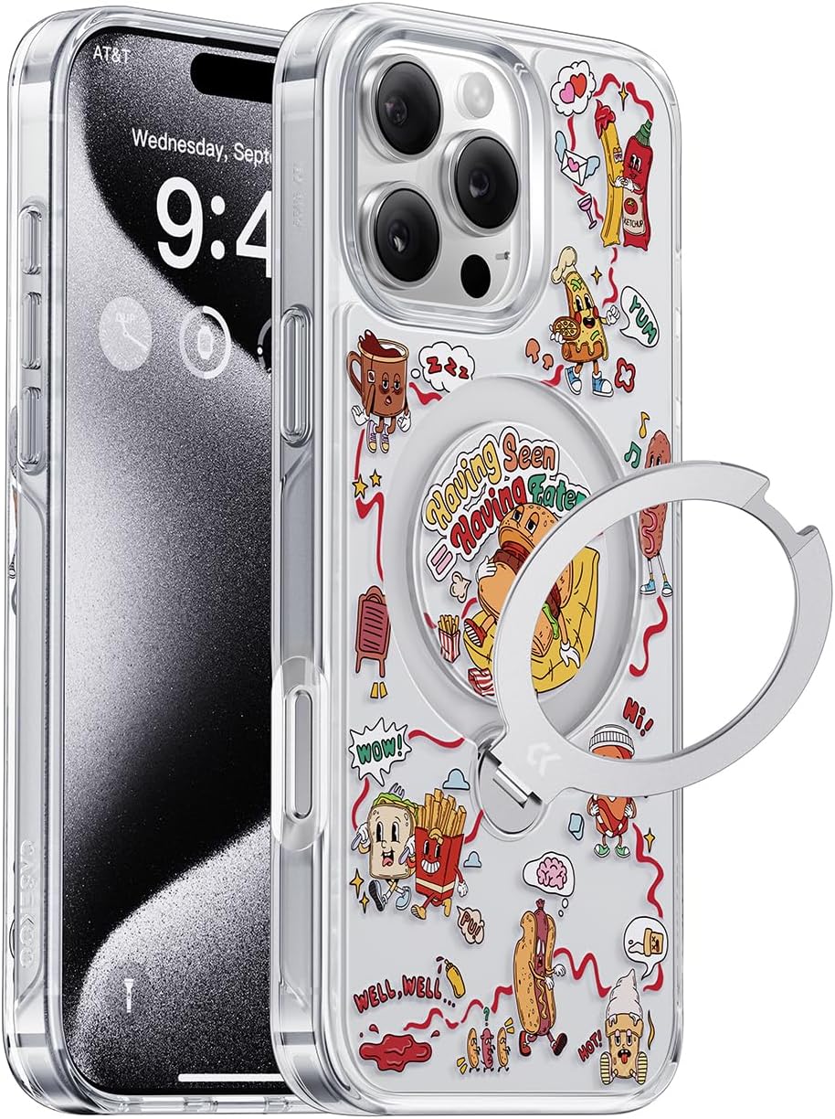 CASEKOO iPhone 16 Pro Max Case with 360 Spin Stand | MagSafe Compatible