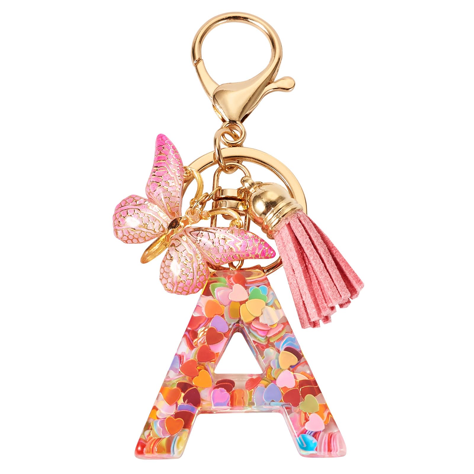 XGALBLA Portachiavi Con Iniziale Scintillante - Bling Diamantato Per Chiavi, Borsa E Zaino - Regalo Per Donne E Ragazze - 6