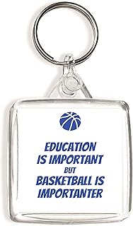 Education is Important But Basketball is Importanter - Square Keyring