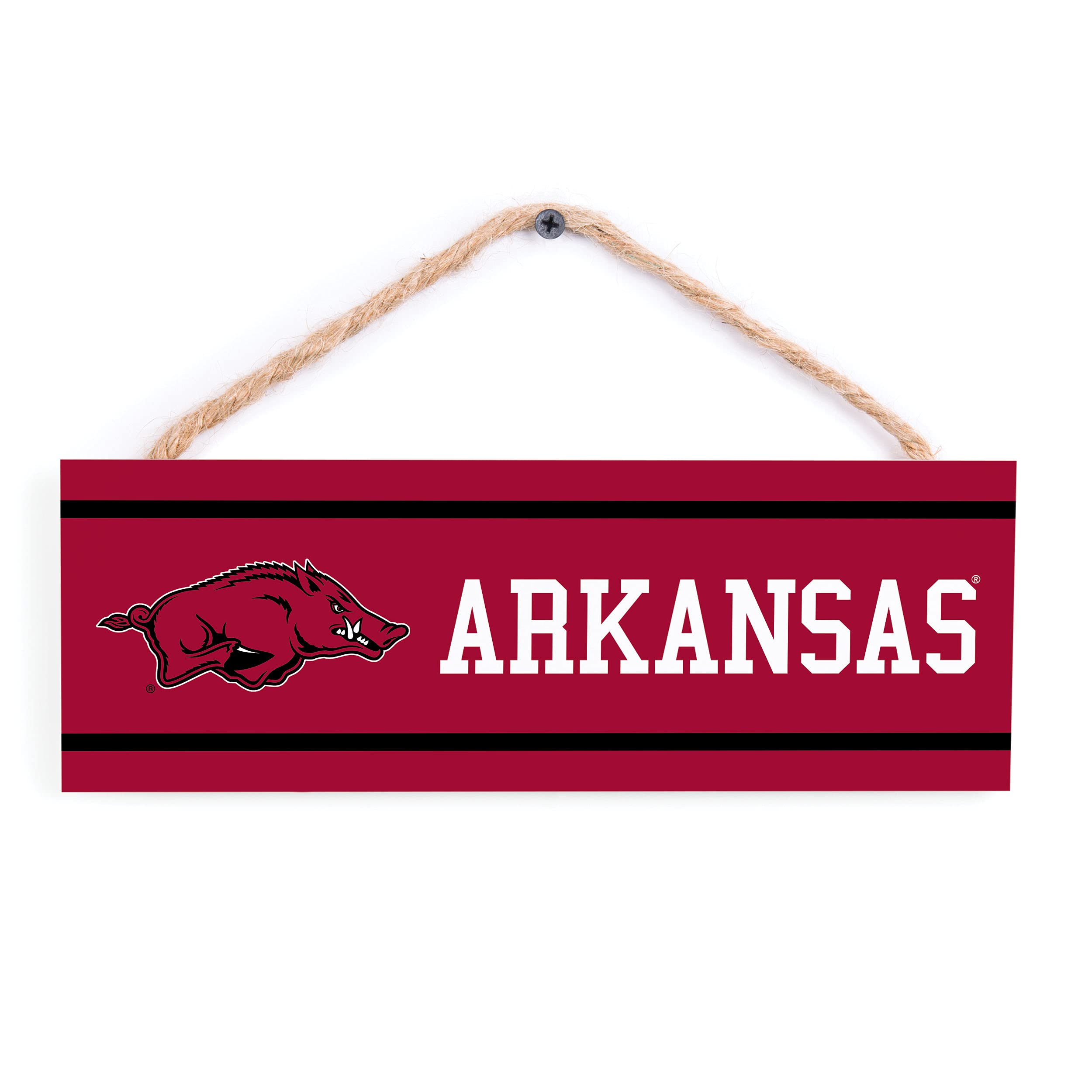 P. Graham Dunn University of Arkansas Cardinal & White Logo 10 x 3.5 Pine Wood String Sign