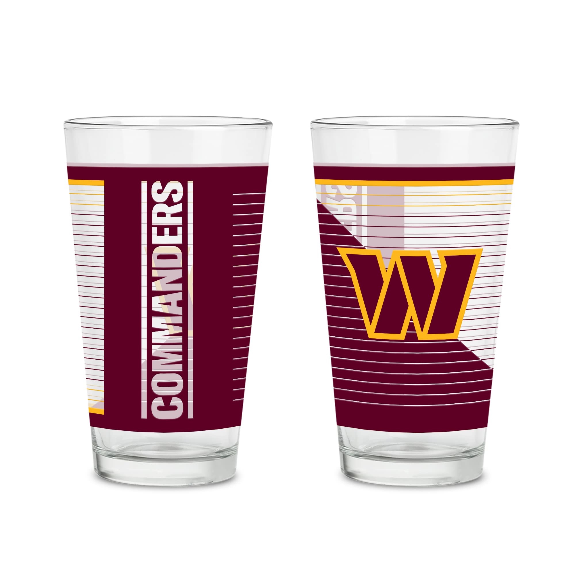 Verres à pinte NFL Washington Commanders lavables au lave-vaisselle pack de 2 pratiques