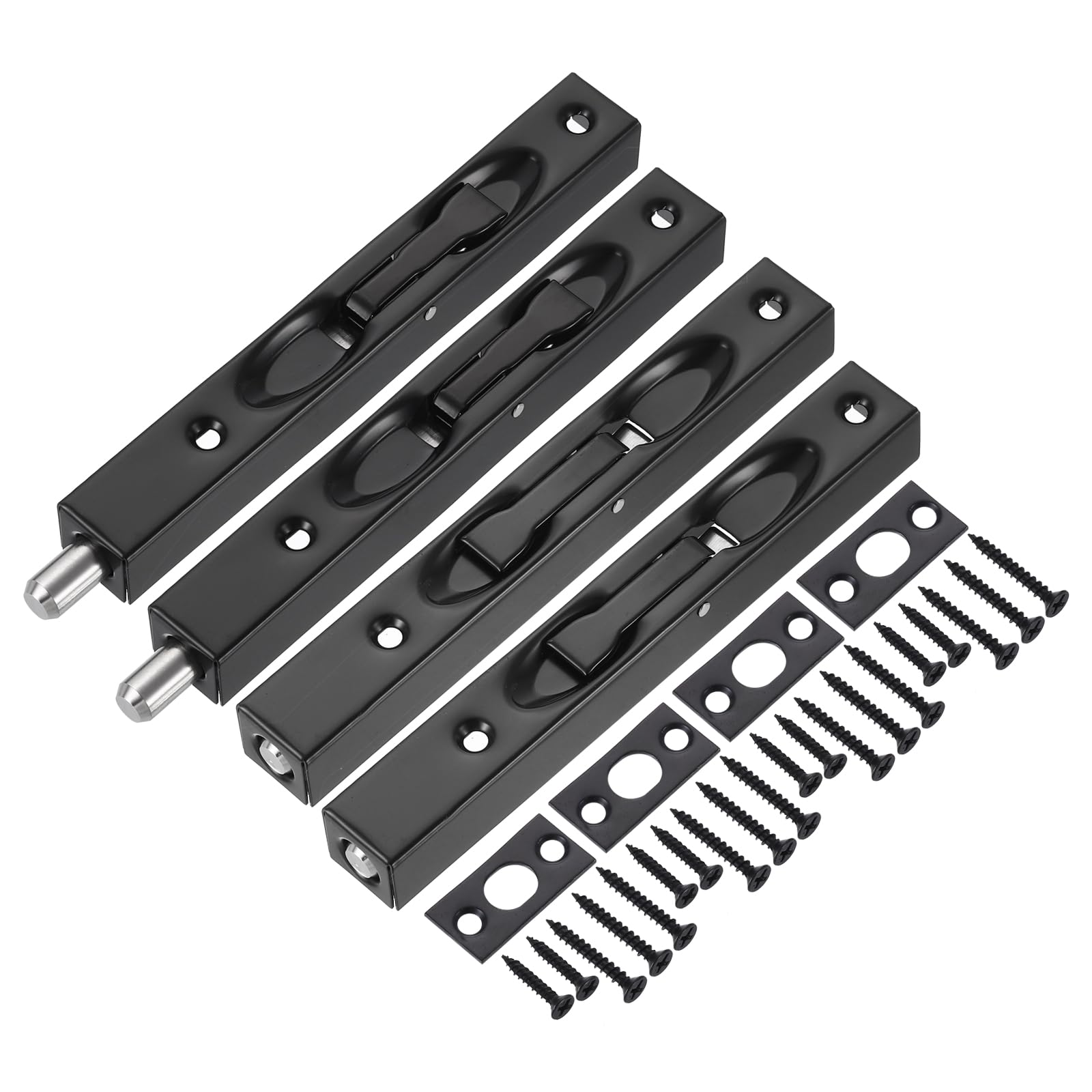 Loquet coulissant uxcell pour bloquer efficacement les portes, verrou inox noir 15,2 cm