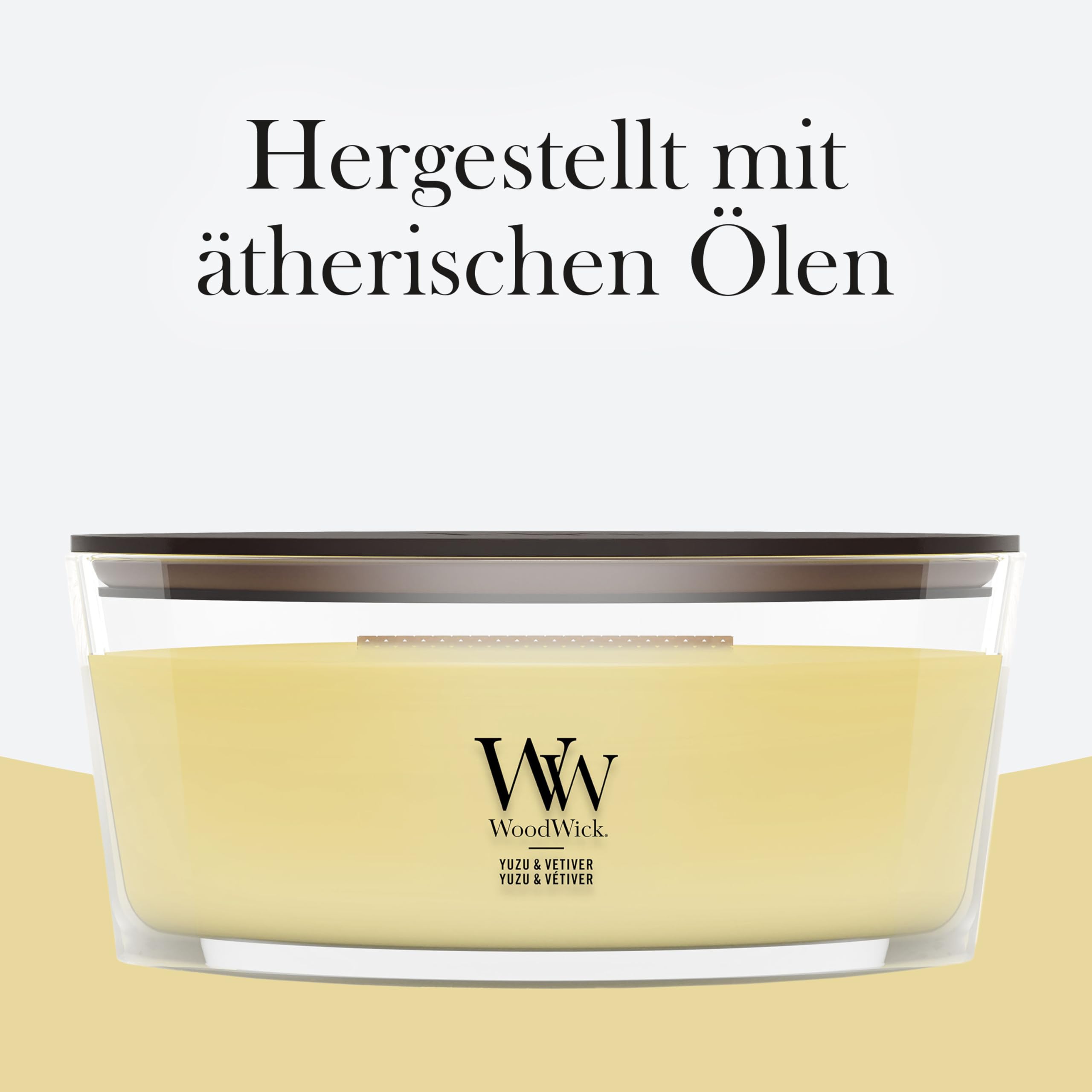 WoodWick | Ellipsenkerze | Yuzu & Vetiver | Tolles Geschenk für Frauen
