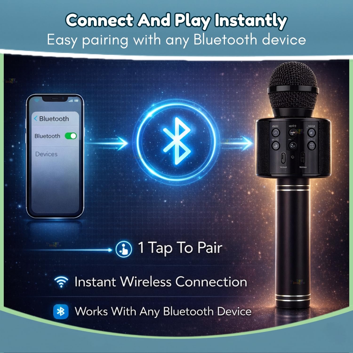 Toy Imagine Rechargeable Karaoke Mic for Kids Wireless Bluetooth Mike for Singing, Practice Microphone for Kids, Music Singing Toy Birthday Gift for Boys & Girls 3+ (Assorted) — Amazon image 7