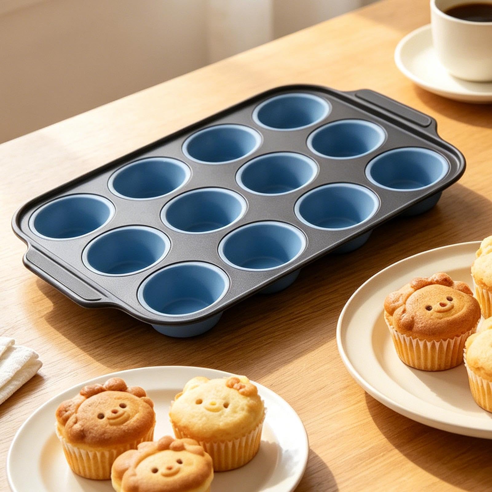 Molde para muffins Bandeja De Silicona Antiadherente Portátil Y Fácil Con | Bandeja Para Hornear Cupcakes para cocina hogar mesa comedor mujeres hombres familia