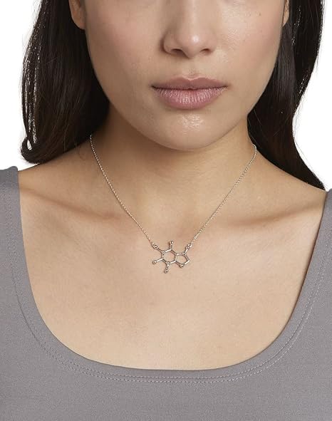 925 Zilveren serotonine molecule ketting