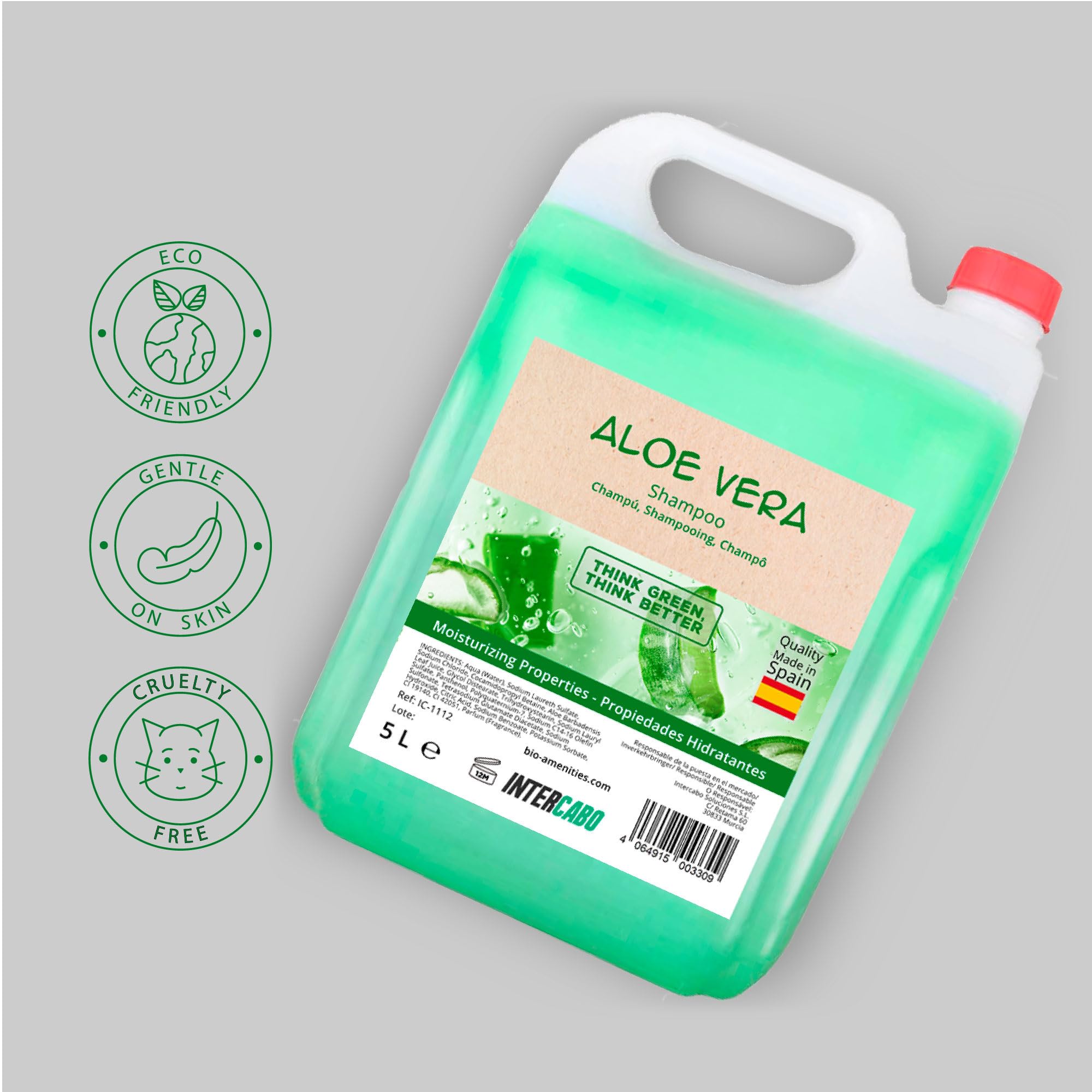 2 × 5 L Aloe Vera Shampoo (10 L Gesamt) – Natürliche Formel für alle Haartypen – Sanfte Reinigung & Pflege – Großpackung für häufige Anwendung in Bädern, Fitnessstudios und Unterkünften