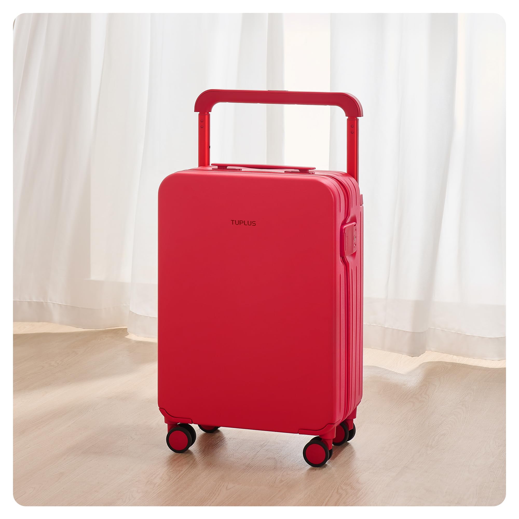 TUPLUS Suitcase Lightweight Luggage Hard Shell Suitcase with 6 Spinner Wheels Hold Check in Travel Case with TSA Lock, Impression Series