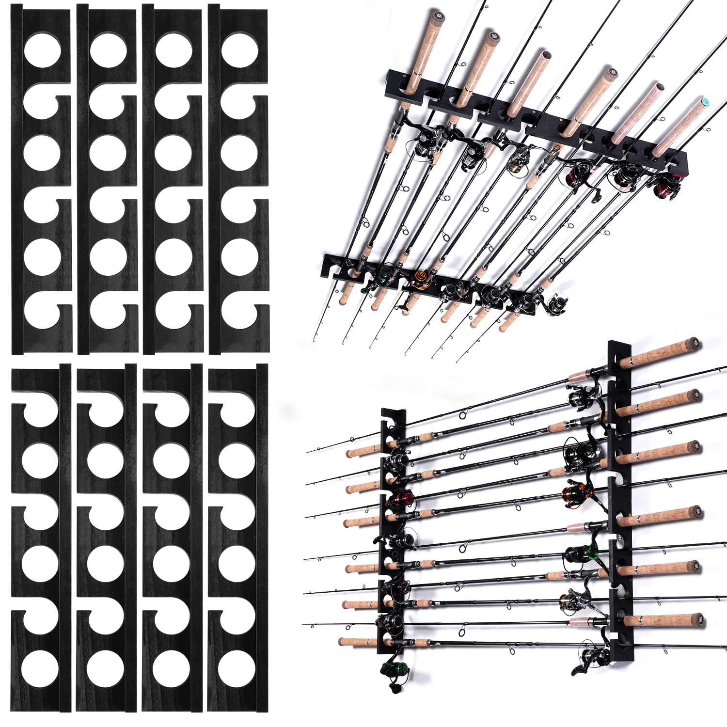 Ghosthorn Fishing Rod Holder,Wall or Ceiling Mounted Pole Rack Garage