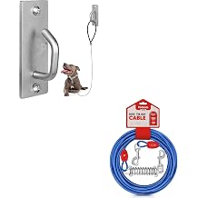 Petbobi Dog Tie-Out Cable 30ft and Petbobi Dog Leash Hooks for Wall