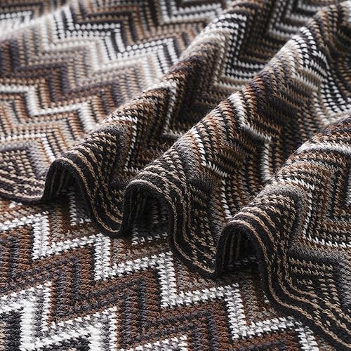 Miniatura 6 de BATTILO HOME Manta bohemia de punto negro para sofá, cama, sofá, mantas decorativas de otoño con borlas, mantas mexicanas suaves para exteriores