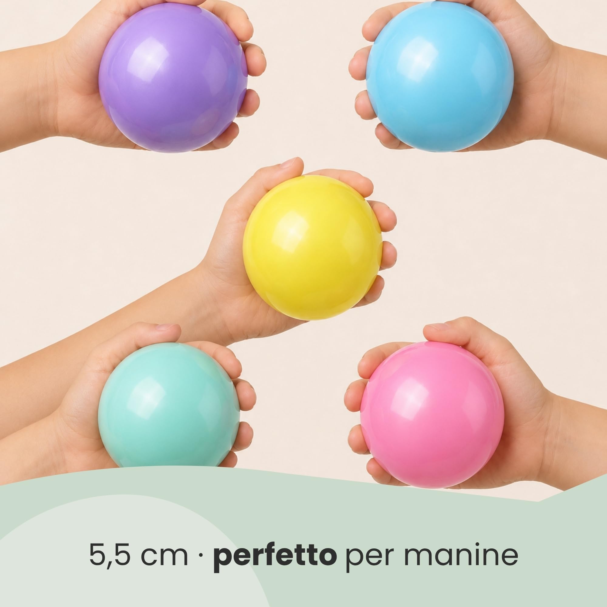 LittleTom Dalla Nascita: 1000 Palline per Piscina Bambi 5,5cm - Palline Plastica Bambini Colorate - Palline Gioco Palla per Piscina Giochi per Piscina Neonato - Palline Bimbi Colorate Palloni Piscina