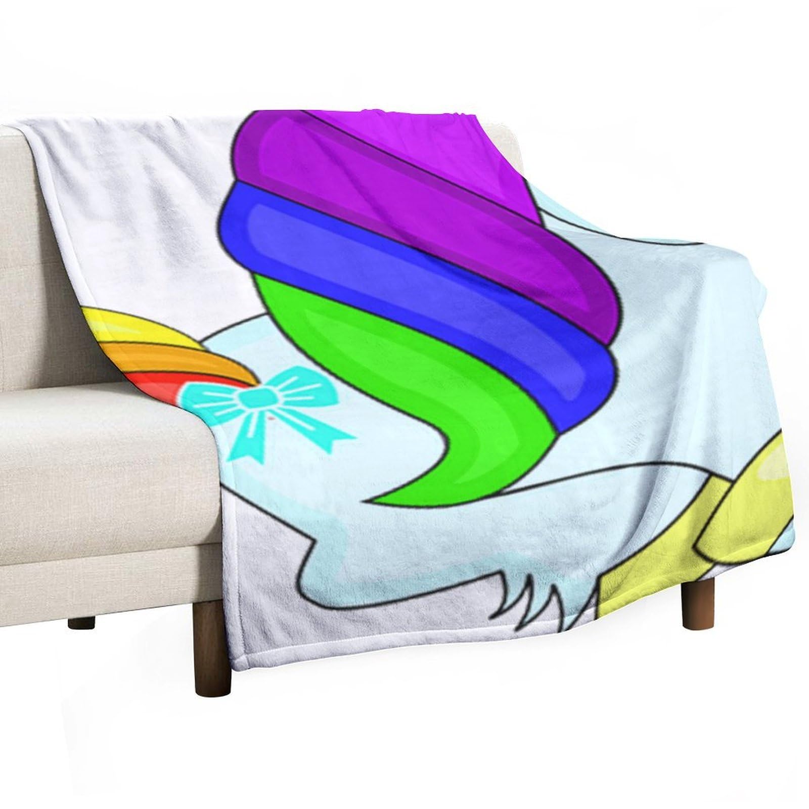 MHYRAC Flannel Blanket, Unicorn Rainbow Cute Throw Blanket for Couch Sofa Bed Office, Soft And Comfortable Without Pilling
