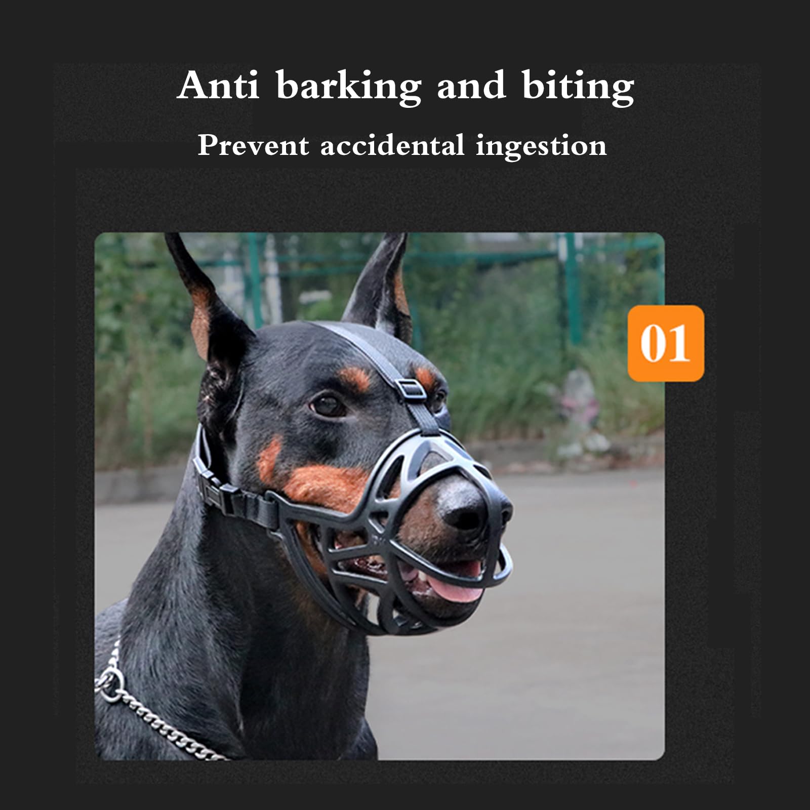 con una Resistente Cesta de plástico for el bozal, el Perro Puede jadear, Beber y Entrenar. Ideal for Salidas, Paseos y Otras Actividades.,Bozal para Perro(Red,M)