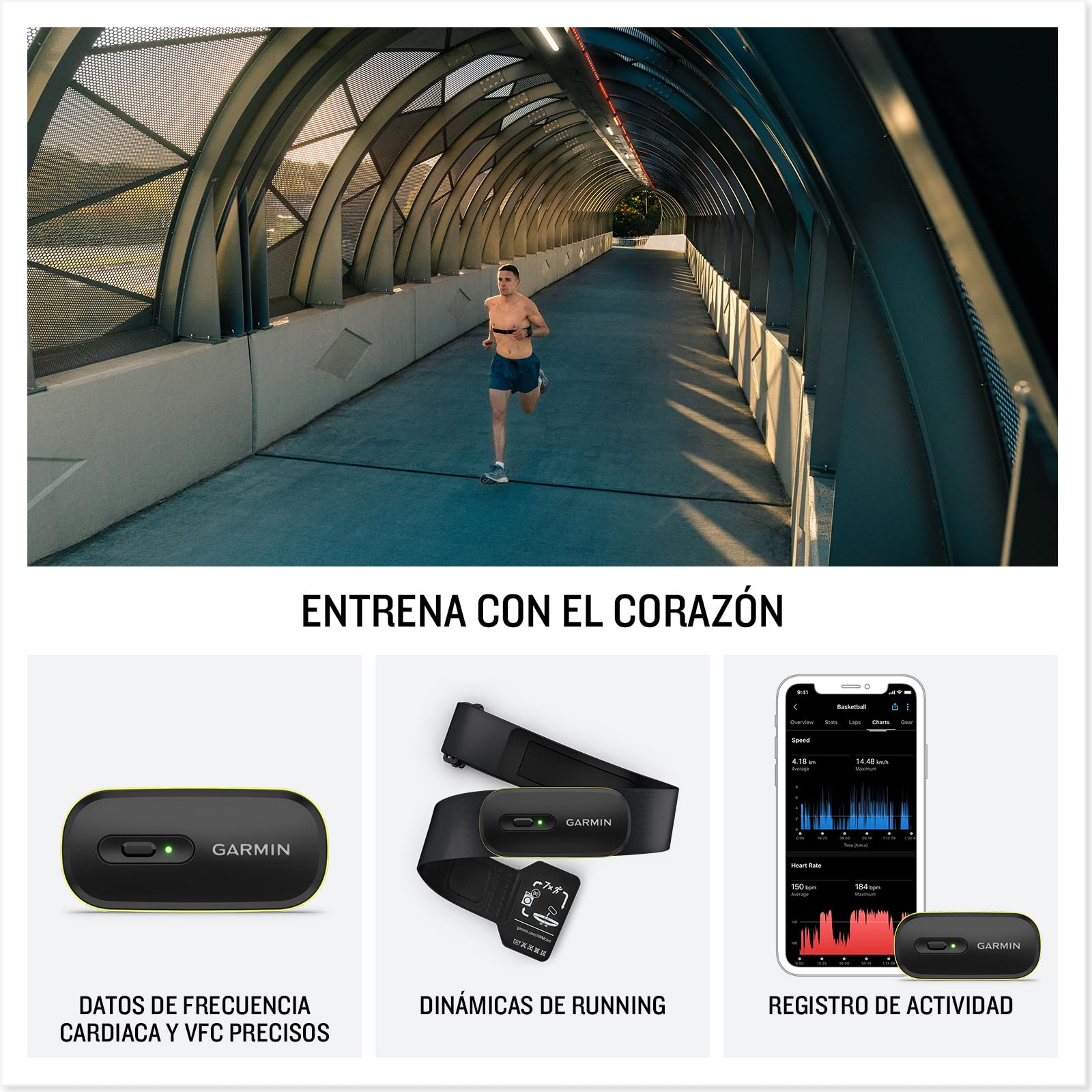Garmin HRM-600 Monitor de Frecuencia Cardiaca Premium Datos HRV Dinámica de Carrera Correa Lavable Talla M-XL