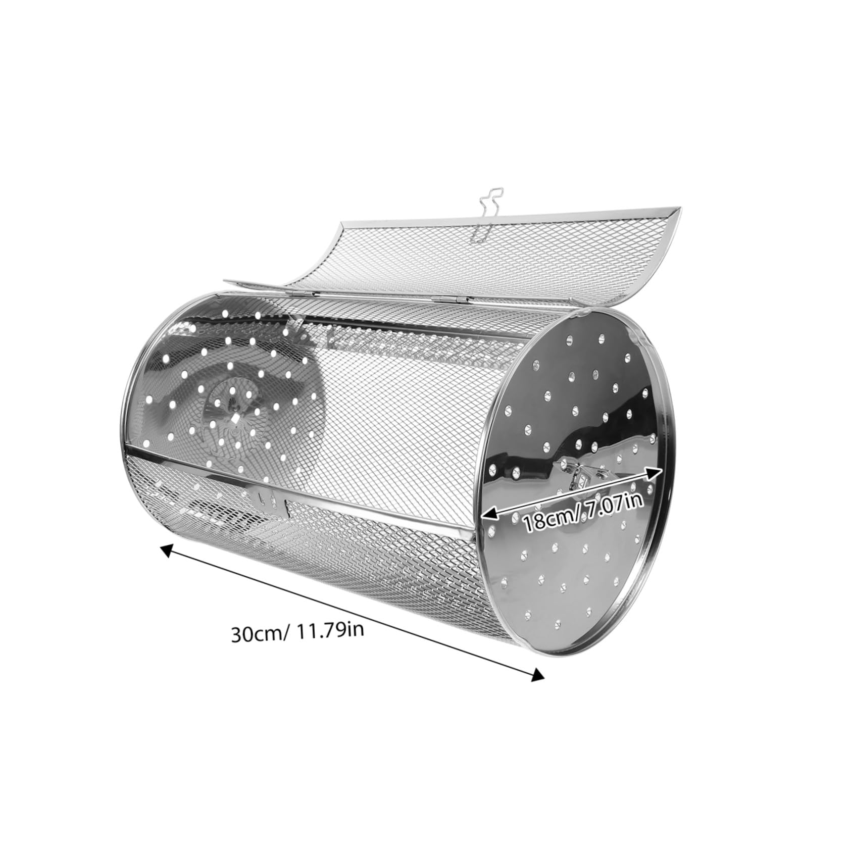 Griglia rotante in acciaio inox per arrostire noci, carne, verdure e kebab – versatile griglia con porta per forno e friggitrice ad aria
