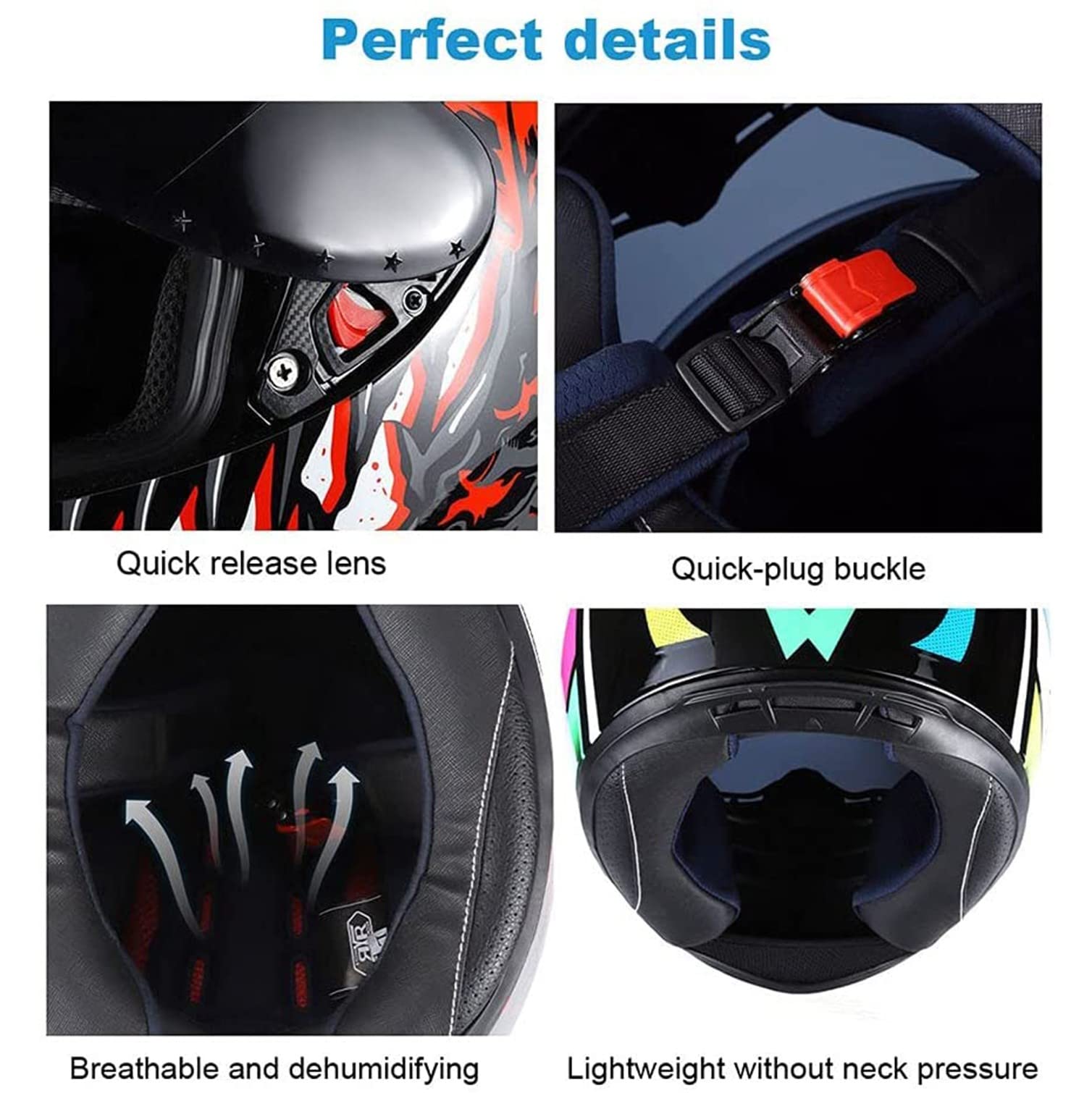 Motorradhelm Motorrad-Integralhelme Mit Doppelvisier Motorcross-Helme ECE-Geprüft Integral-Rennmotorradhelm, Für Erwachsene Herren Damen