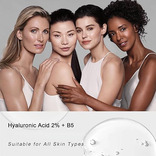 Miniatura 7 de Suero facial con 2% de ácido hialurónico + vitamina B5, suero hidratante sin fragancia para pieles sensibles, cuidado diario antienvejecimiento para