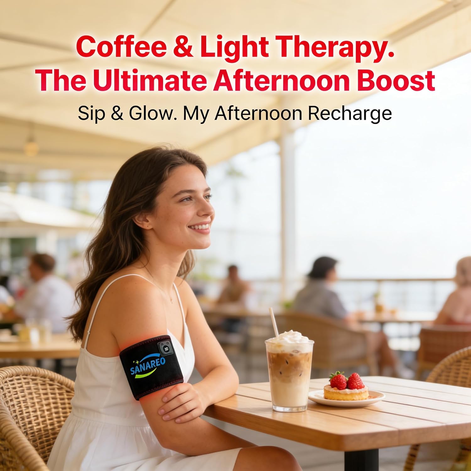 Red Light Therapy Belt, 2 in 1 LED Bead Infrared Light Therapy for Body, Wearable Wrap with Timer for Back Shoulder 660nm&850nm Infrared Light Device Home Use（Black）